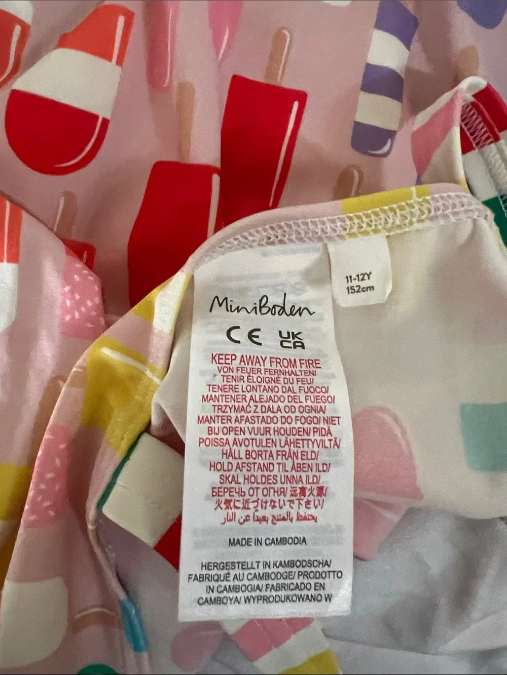 Mini Boden Swimsuit. Ice cream. Sz 11-12 years, 152 cm